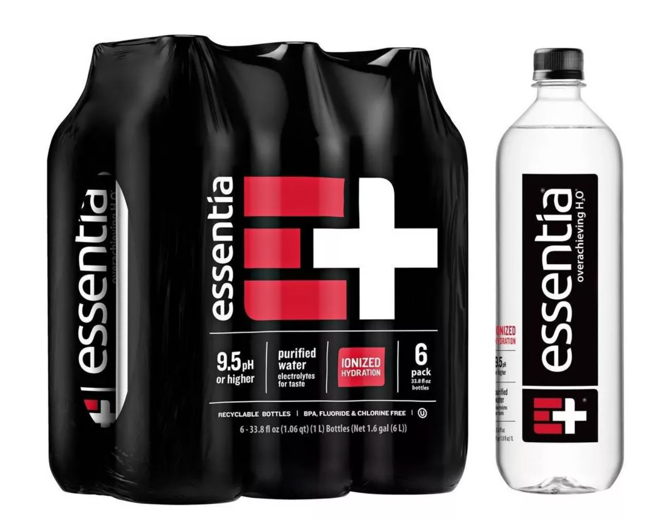 Essentia Water 9.5 pH or Higher Ionized Alkaline Water Bottles - 6pk/33.8 fl oz