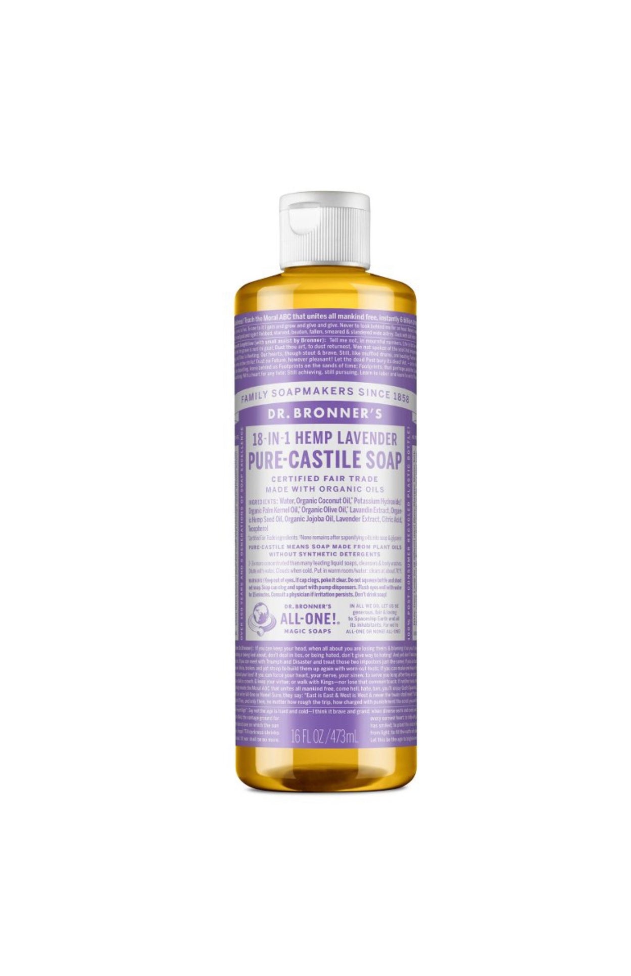 Dr. Bronner’s 18 in 1 Hemp Pure Castile Liquid Soap (32oz)