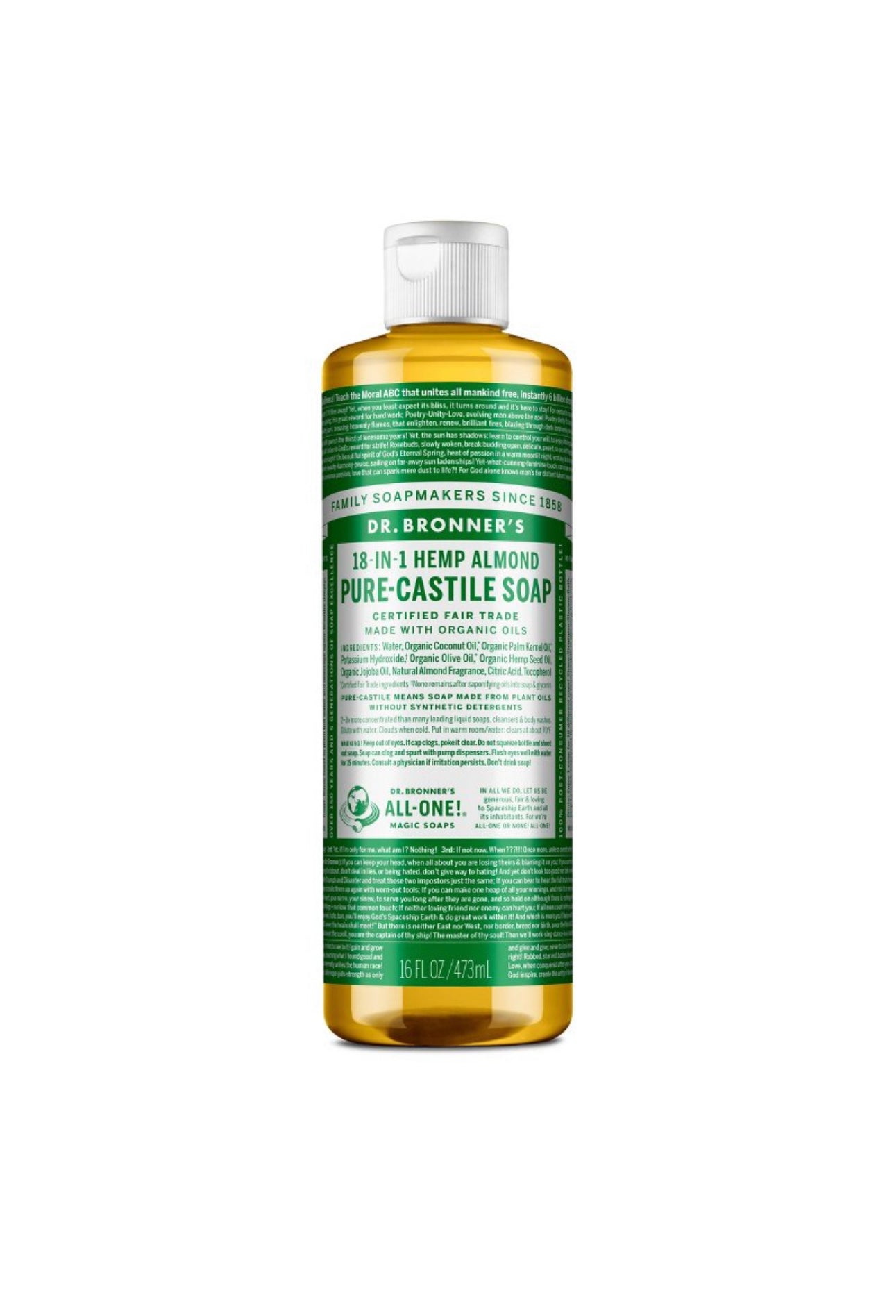 Dr. Bronner’s 18 in 1 Hemp Pure Castile Liquid Soap (32oz)